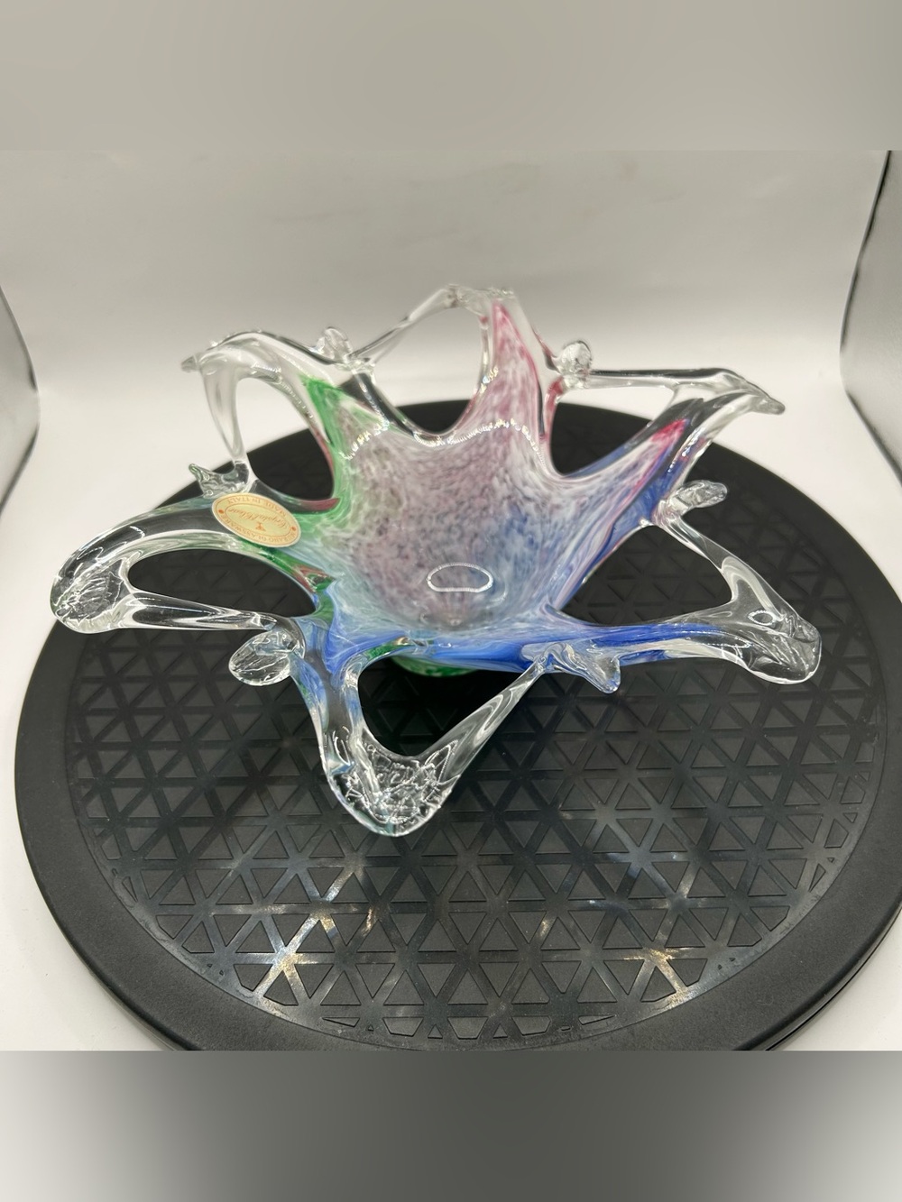 Murano Glassware Art Glass Starfish Flower Decorative Italy Centerpiece Bowl